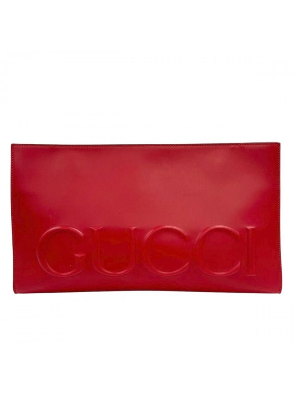 Gucci Clutch Embossed Logo XL Leather